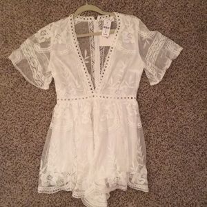 Adorable white LF brand romper